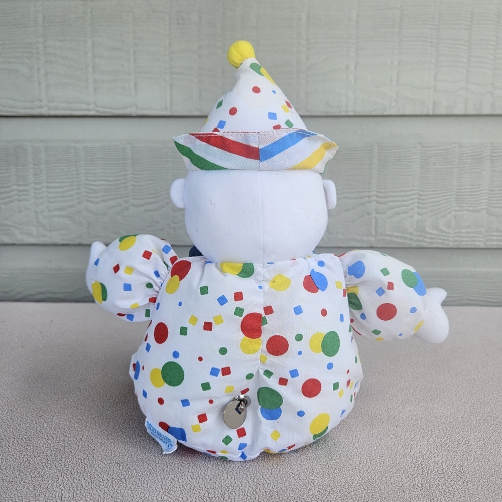 Eden Wind-Up Musical Circus Clown Plush 13" Vintage Stain White Multicolor - Picture 4 of 10